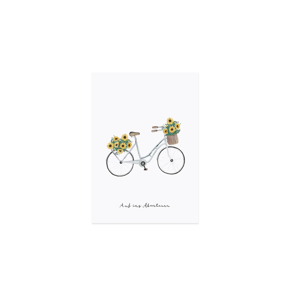 Postkarte Blumenfahrrad (VE = 10 Stück)
