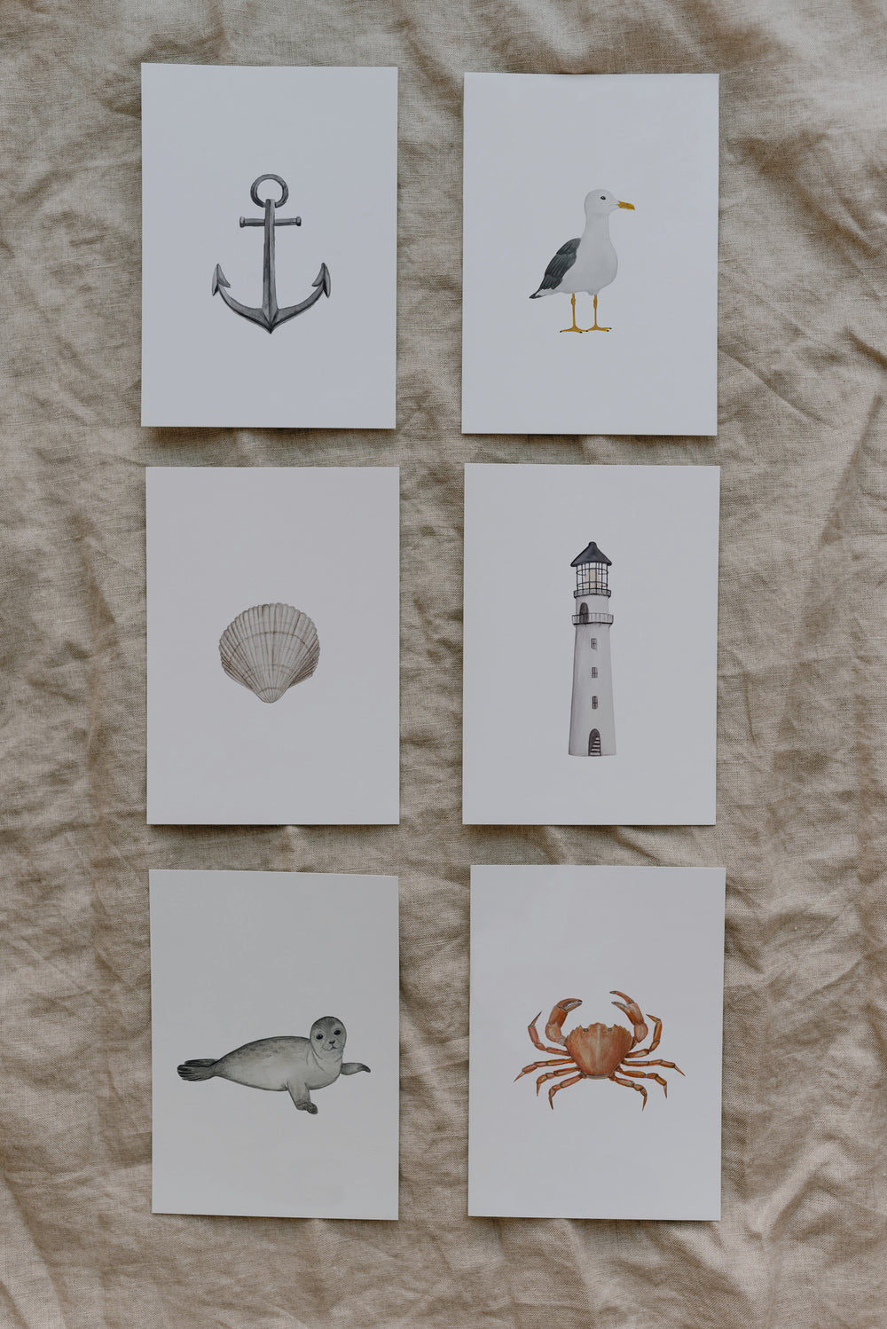 Watercolor card lighthouse (PU = 10 pieces)
