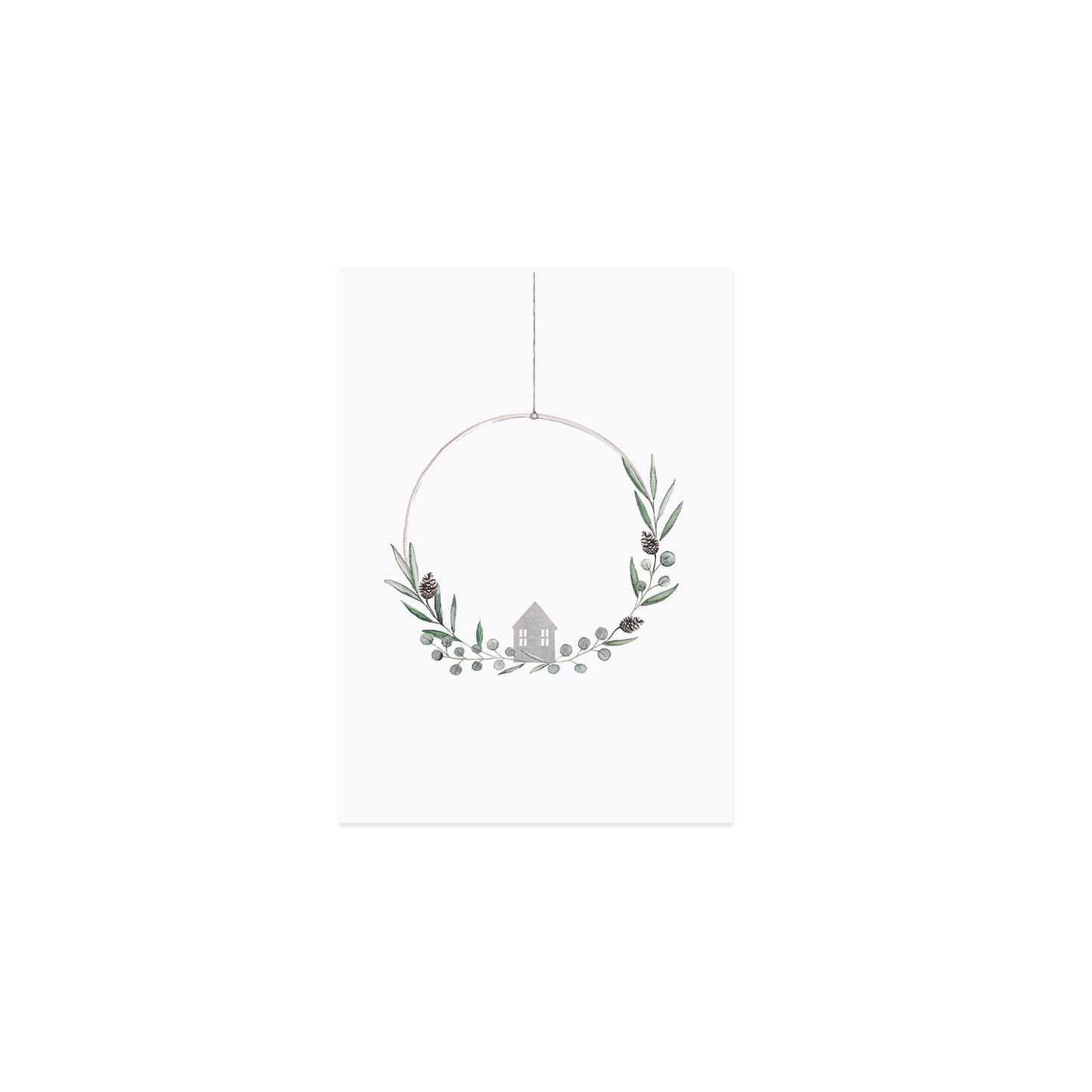 Watercolor card Christmas Wreath (PU = 10 pieces)