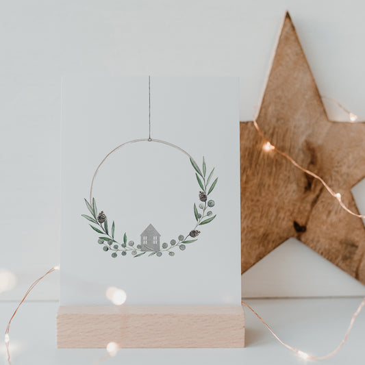 Aquarellkarte Christmas Wreath (UE = 10 Pièces)