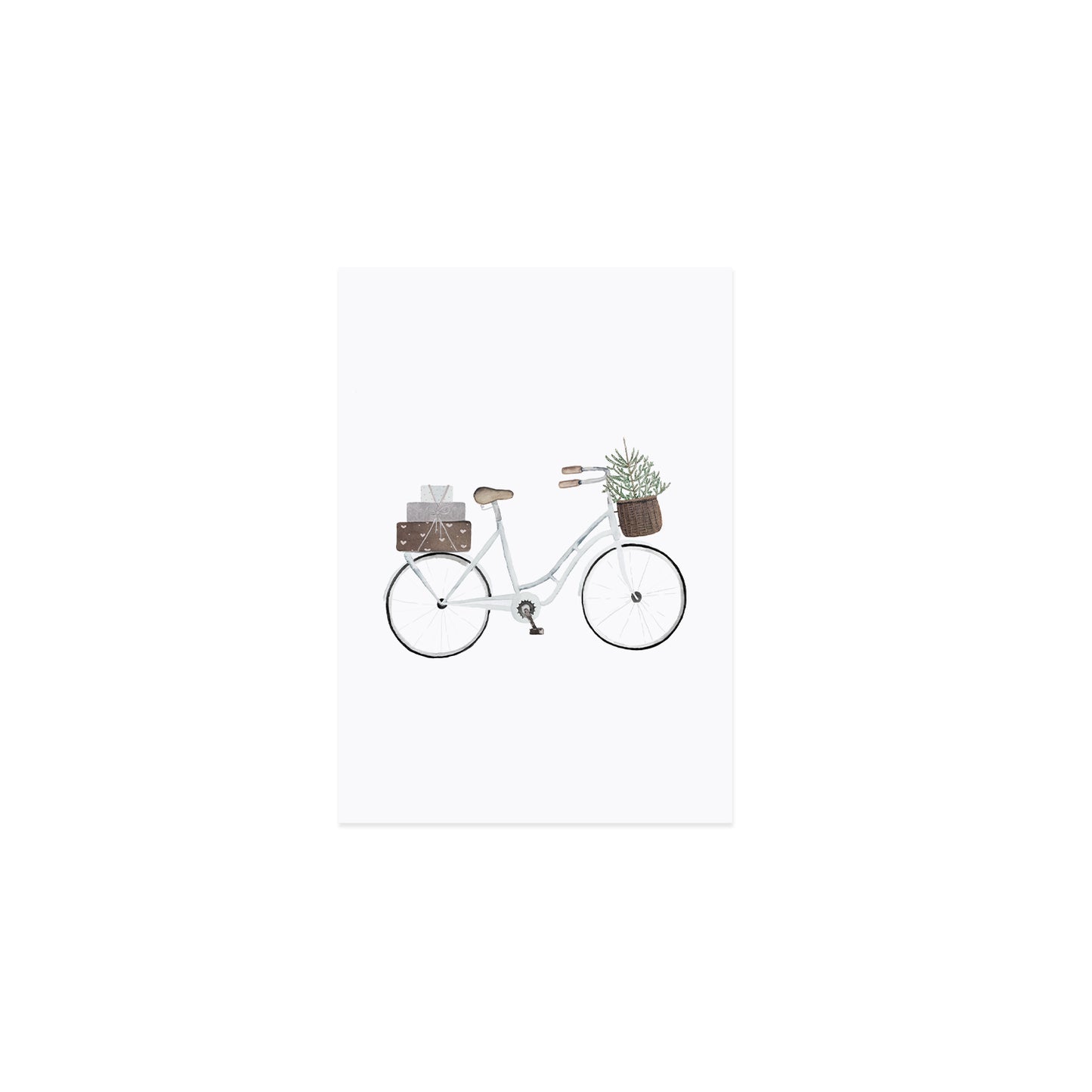 Aquarellkarte Christmas Bicycle (VE = 10 Stück)