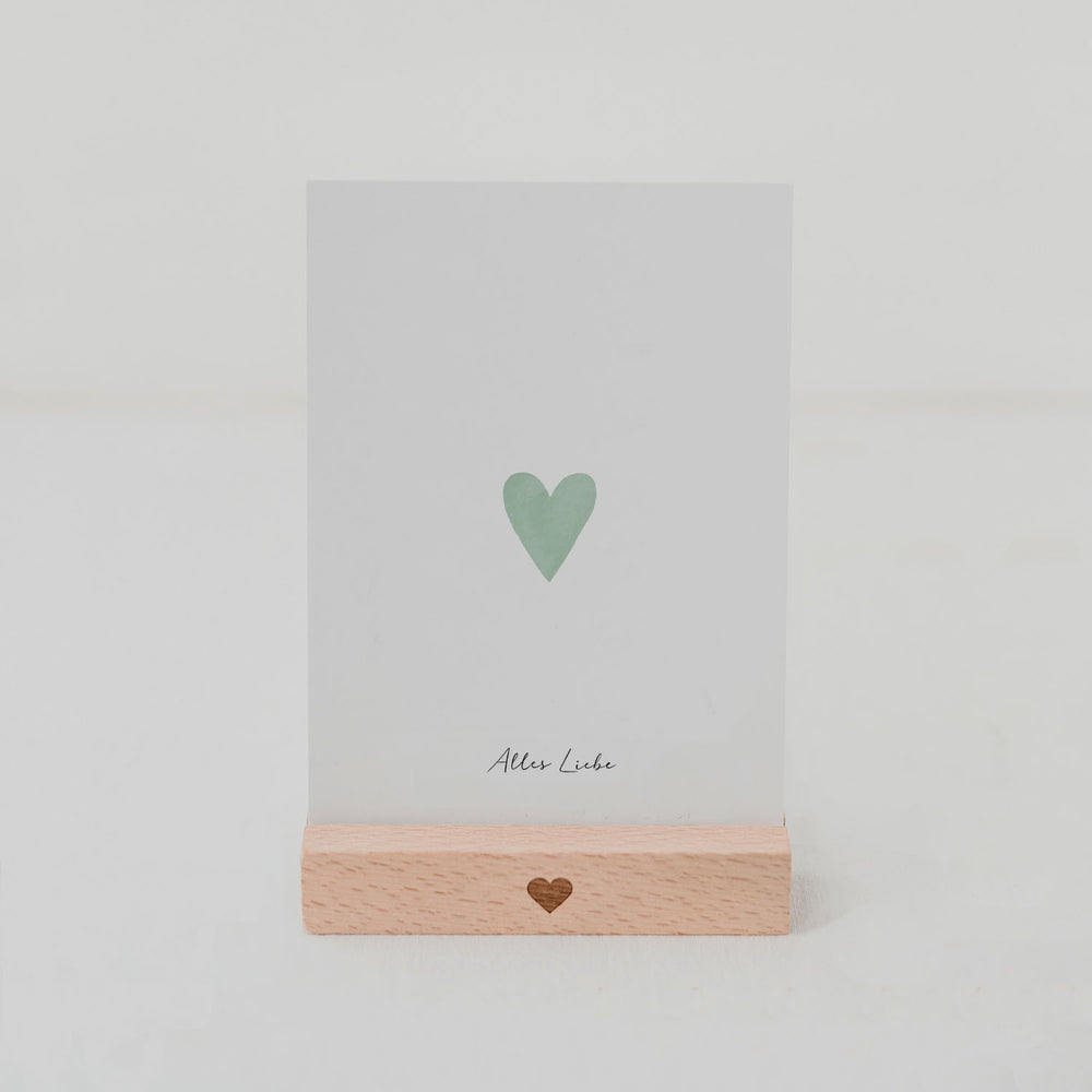 Glückwunschkarte Herz Mint (VE = 10 Stück)