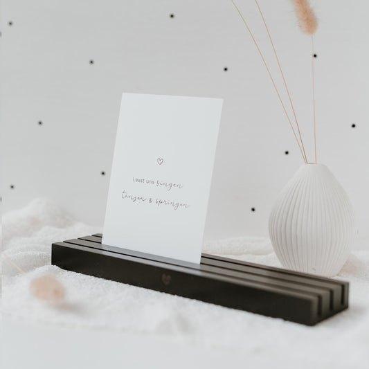 porte-cartes 25cm coeur noir (UE = 6 Pièces.)