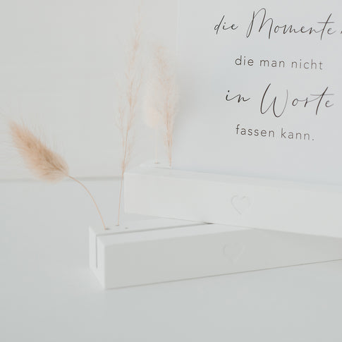 Karten- und Blumenhalter 2er Set - 12 cm Herz weiß (VE= 6 Sets)