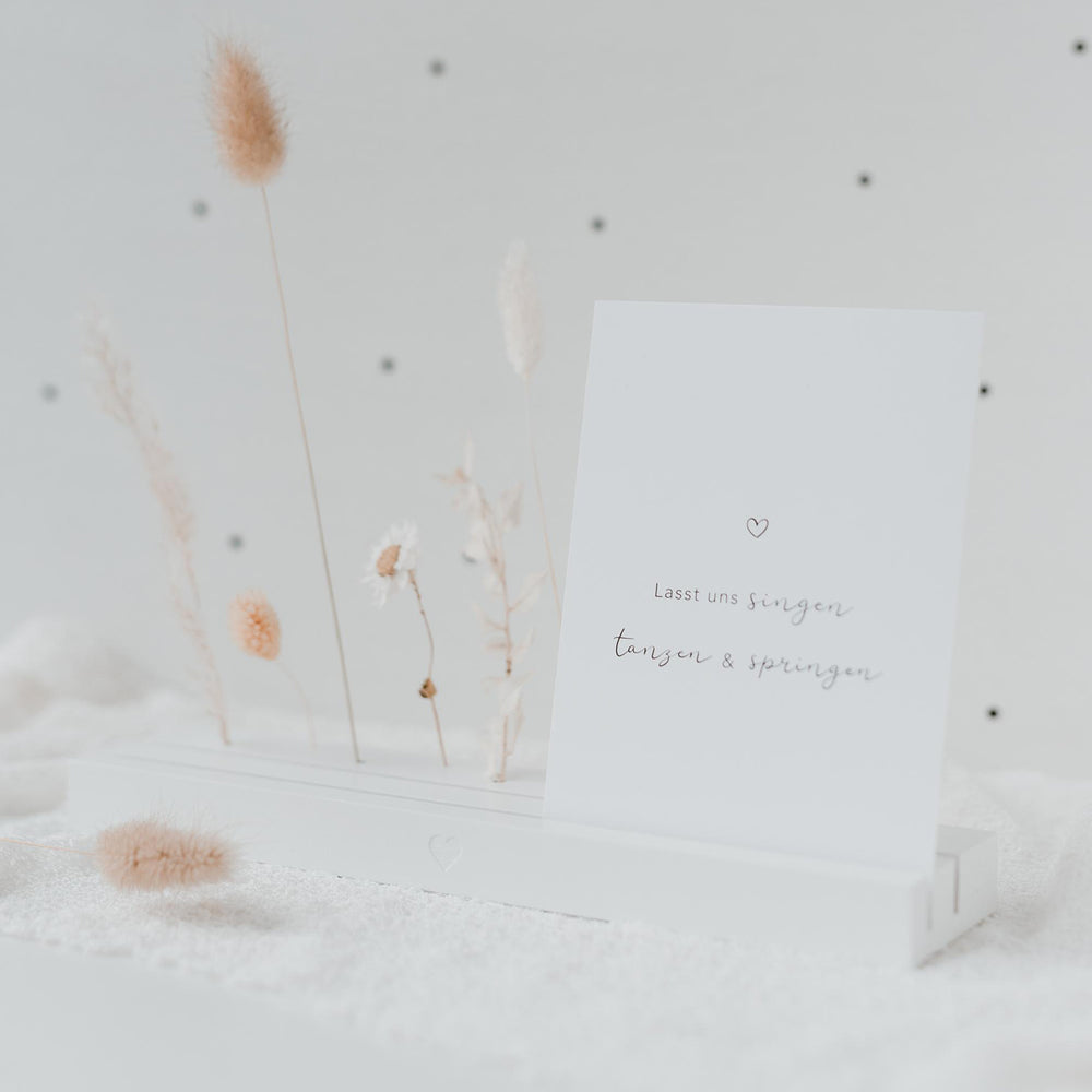 Großer Karten- Blumenständer 25cm Herz weiss (VE= 6 Stk.)