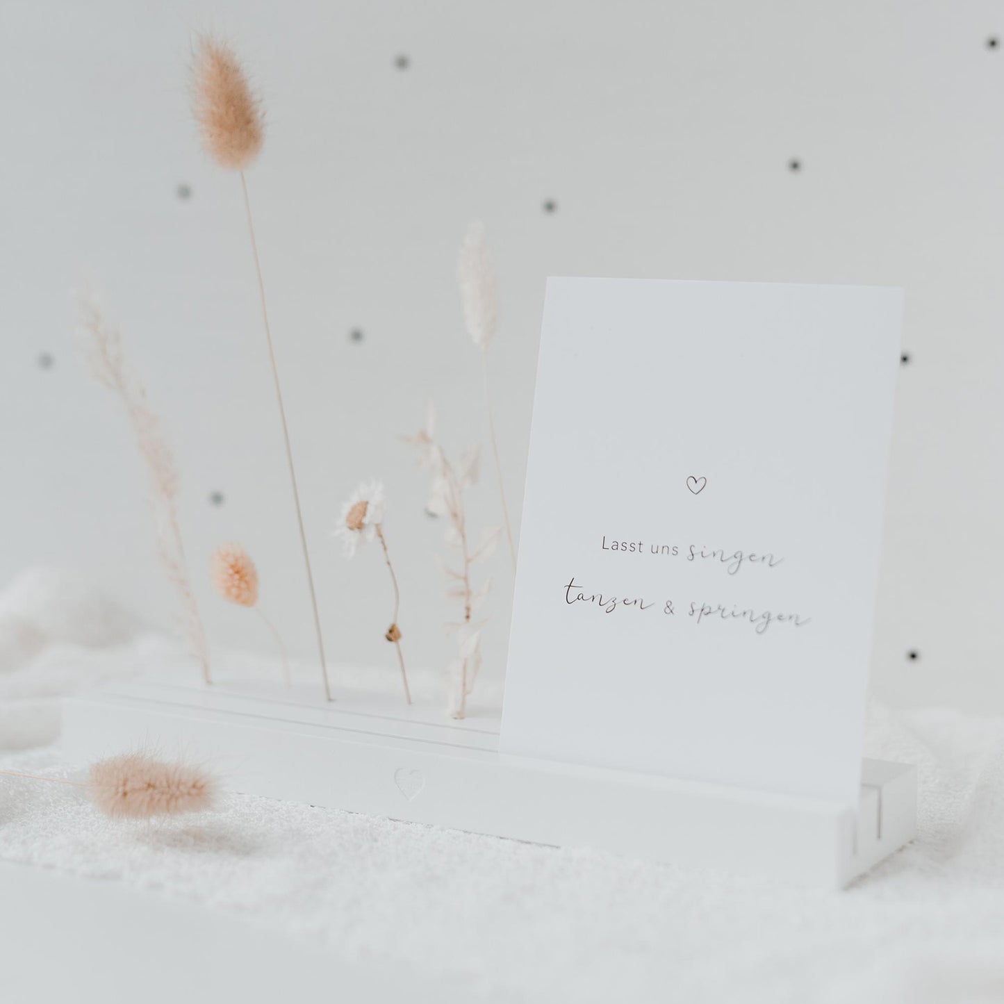 Großer Karten- Blumenständer 25cm Herz weiss (VE= 6 Stk.)