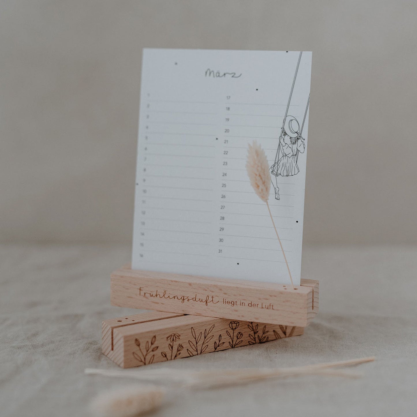Carte de printemps et support de fleurs séchées en lot de 2 (UE= 6 Ensembles)