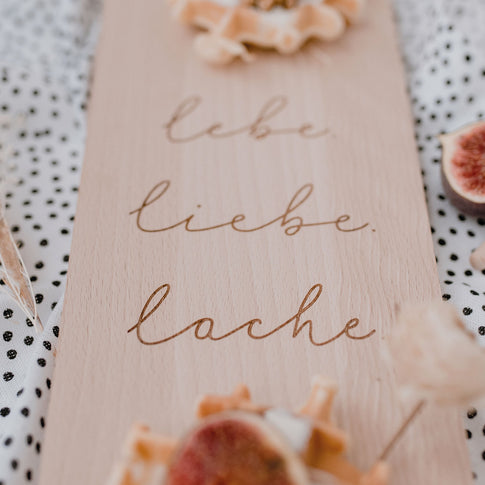 Schneidebrett Lebe Liebe Lache (VE = 4 Stk)