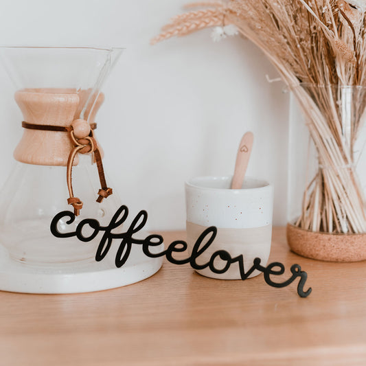 Holzschriftzug Coffeelover (VE = 8 Stk)