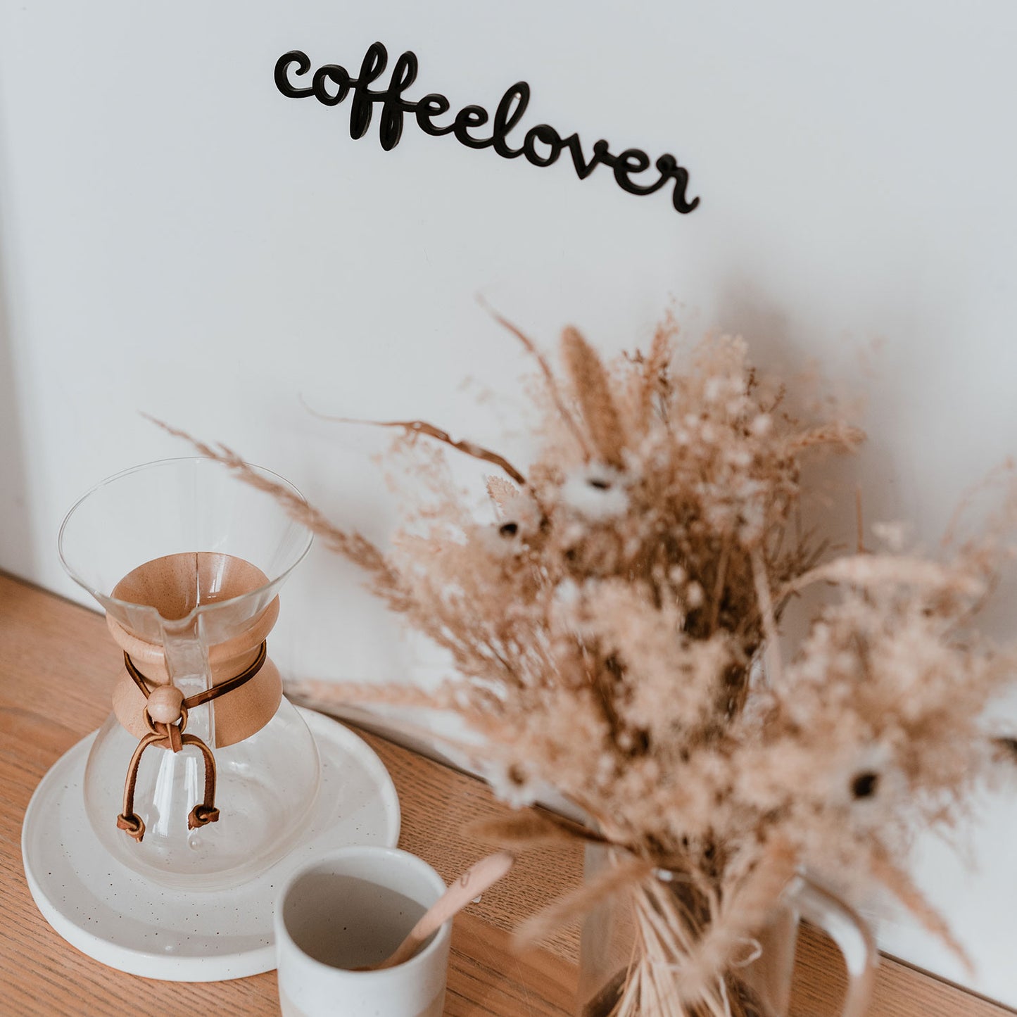 Lettrage en relief en bois Coffeelover (UE = 8 Pièces)