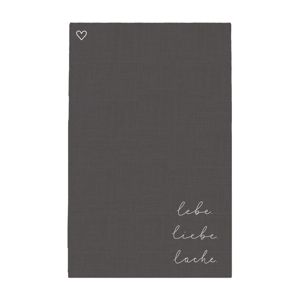 Torchons en lin Lebe Liebe Lache en lot de 2 (UE = 5 Pièces)