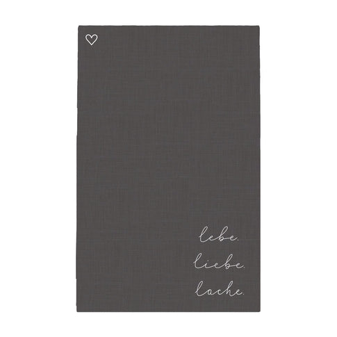 Torchons en lin Lebe Liebe Lache en lot de 2 (UE = 5 Pièces)