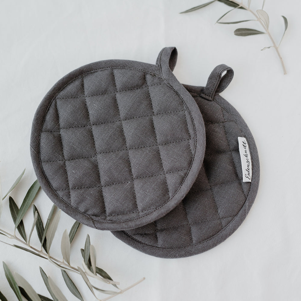 Linen potholders anthracite (= 5 pcs.)