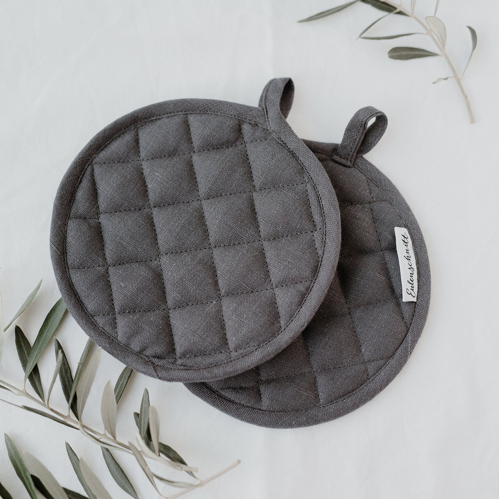Linen potholders anthracite (= 5 pcs.)