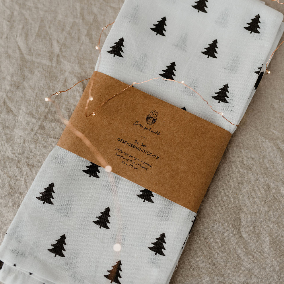 Linen tea towels firs in a set of 2 (PU = 5 pieces)