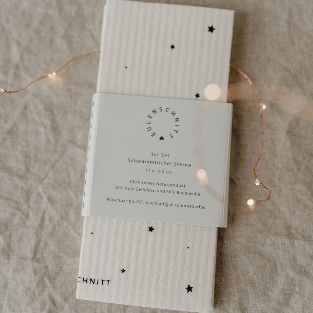 Chiffons éponges Étoiles en lot de 3 (UE = 10 Pièces)