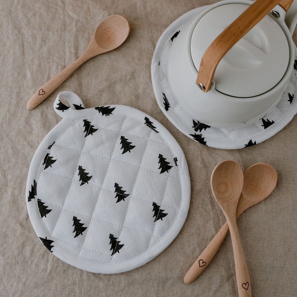 Linen potholders firs (= 5 pcs.)