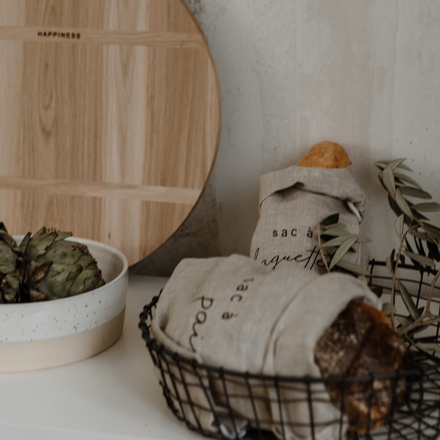 Sac à baguette en lin (UE = 6 Pièces)