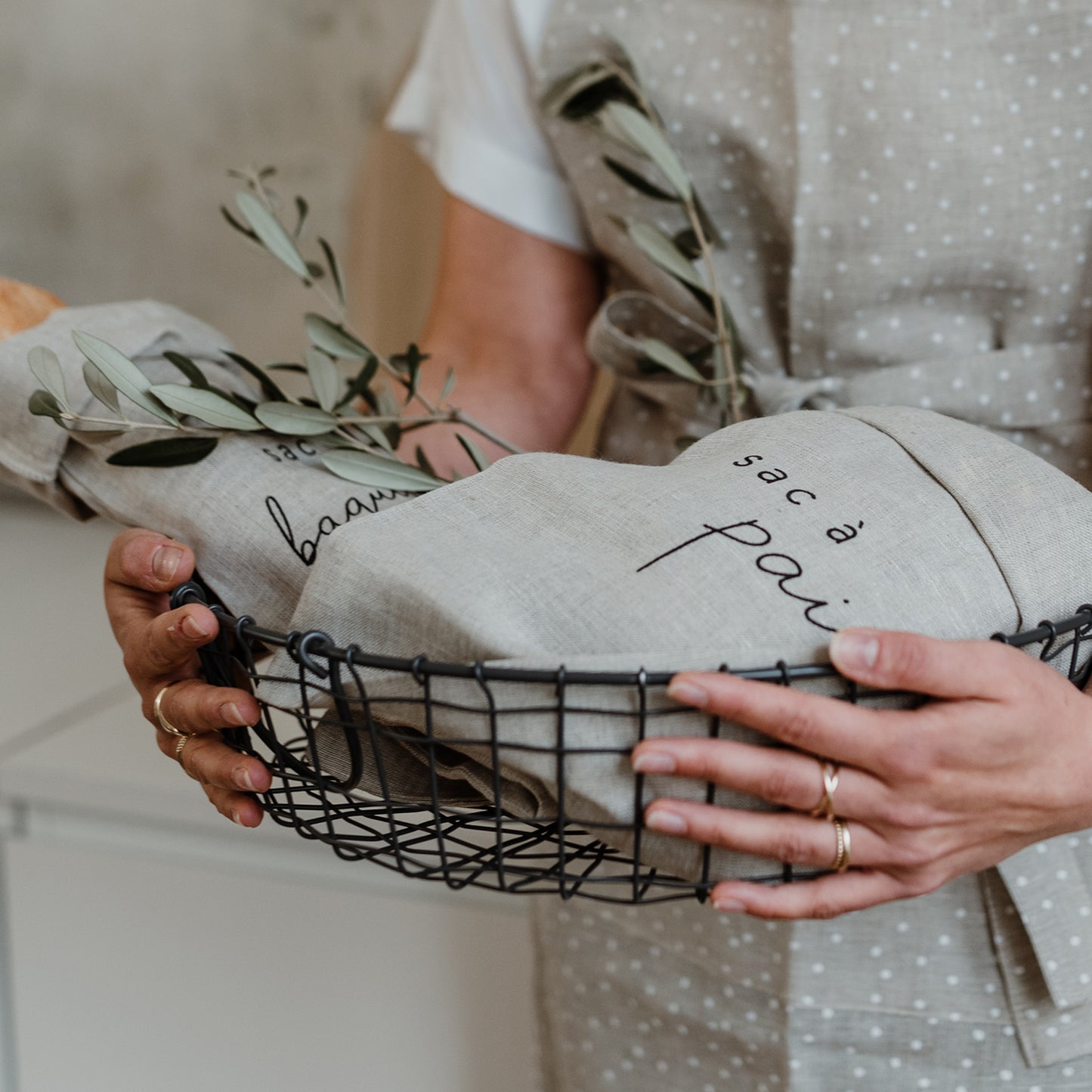 Sac à baguette en lin (UE = 6 Pièces)