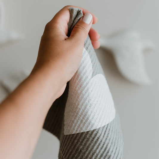 Chiffons éponges Herz gris en lot de 3 (UE = 10 Pièces)