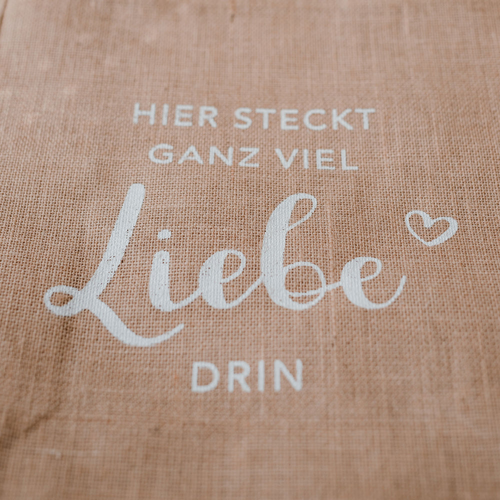 Jute shopper love (PU = 5 pieces)