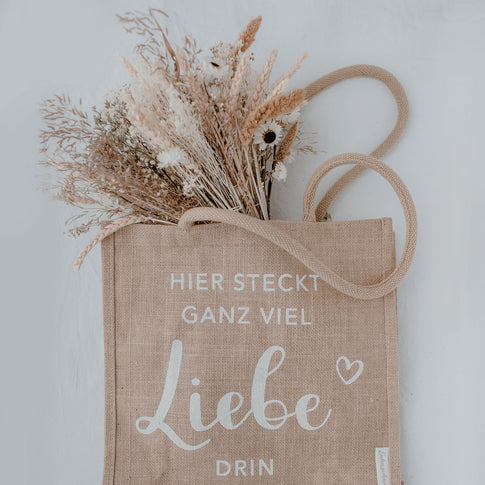 Jute shopper love (PU = 5 pieces)