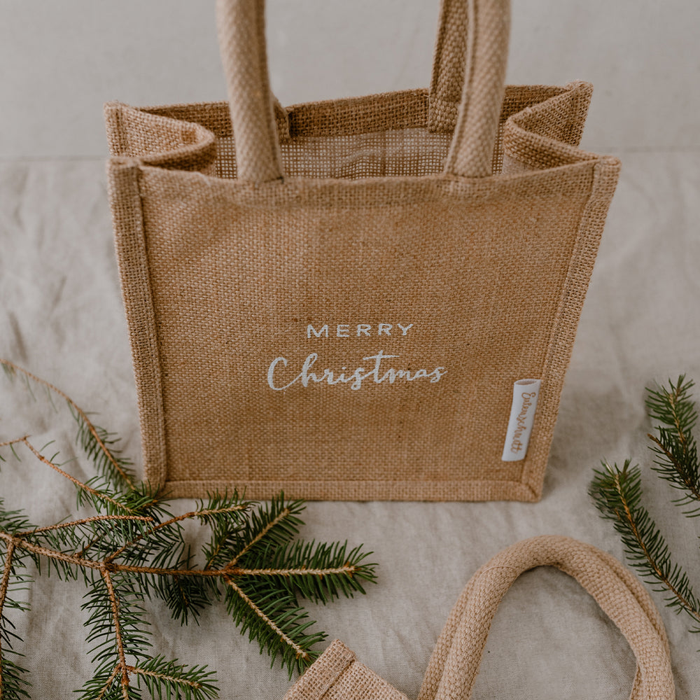 Mini Jute Shopper Christmas (PU = 5 pieces)