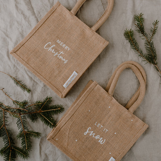Mini Jute Shopper Christmas (VE = 5 Stück)