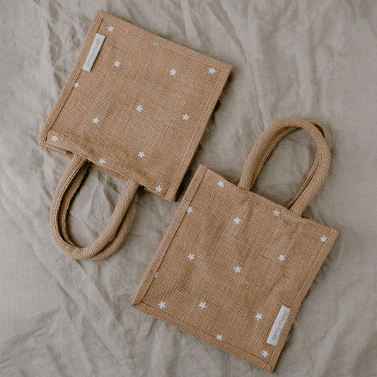 Mini Jute Shopper Sterne (VE = 5 Stück)