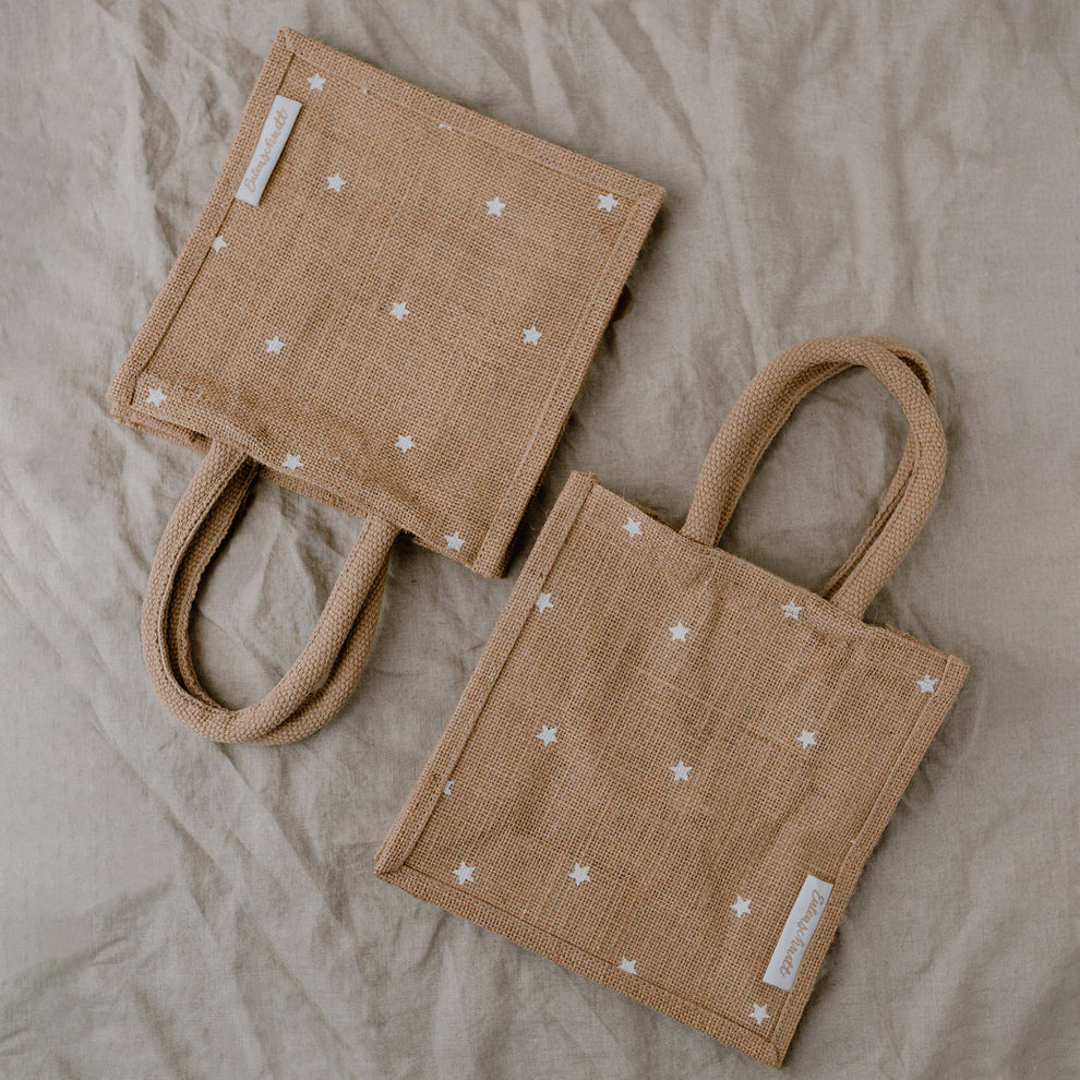 Cabas en jute en lot de 2 Etoiles (UE = 5 Pièces)
