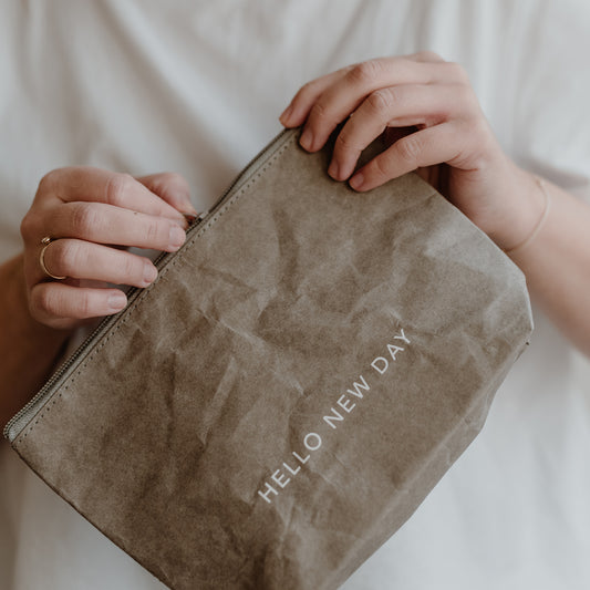 Kosmetiktasche Hello New Day (VE = 6 Stück)