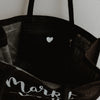 Jute shopper market bag black (PU = 5 pieces)