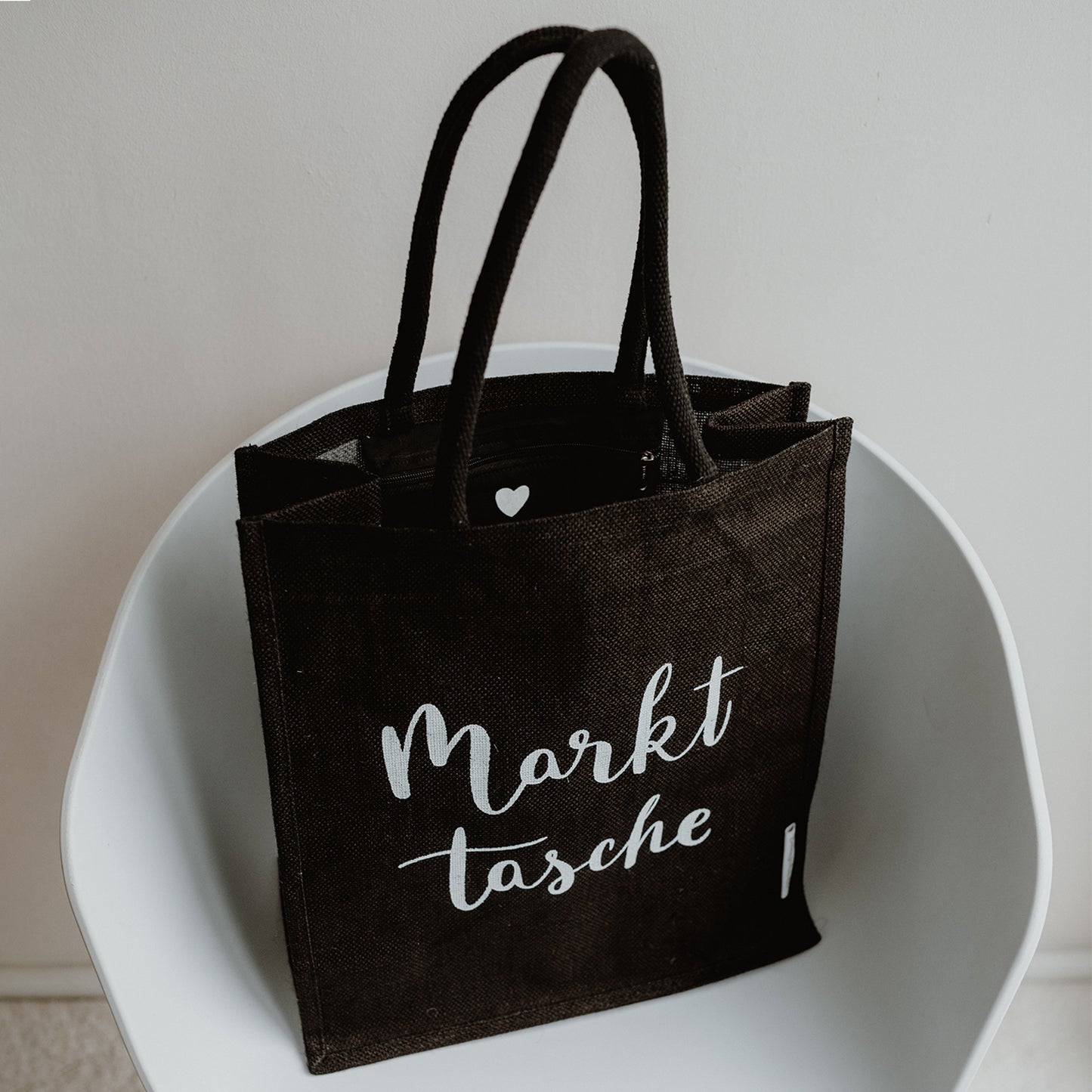 Jute shopper market bag black (PU = 5 pieces)