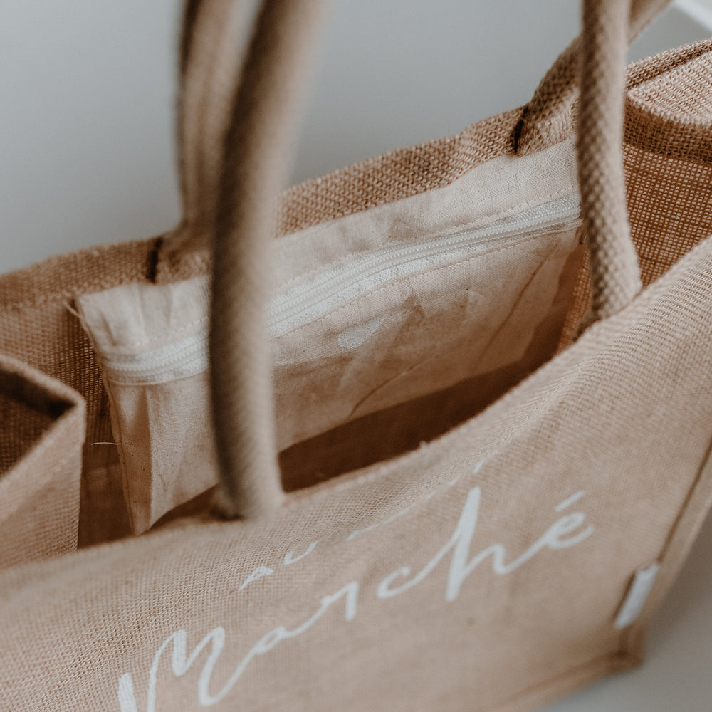 Cabas en jute au petit marché (UE = 5 Pièces)