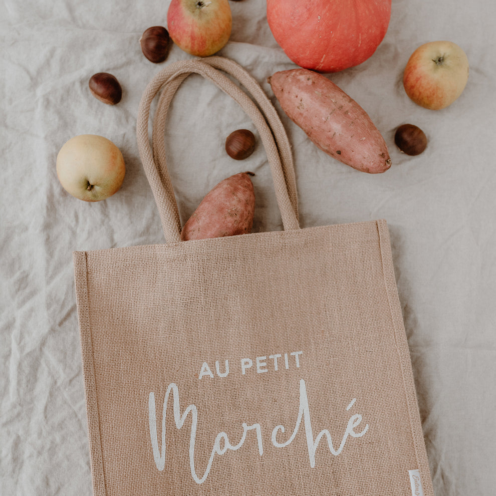 Cabas en jute au petit marché (UE = 5 Pièces)