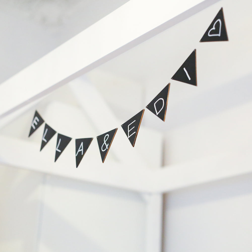 Wooden Pendant Pennant black in a Set of 10 (PU = 8 pieces)