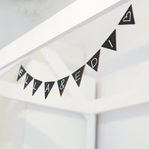 Wooden Pendant Pennant black in a Set of 10 (PU = 8 pieces)