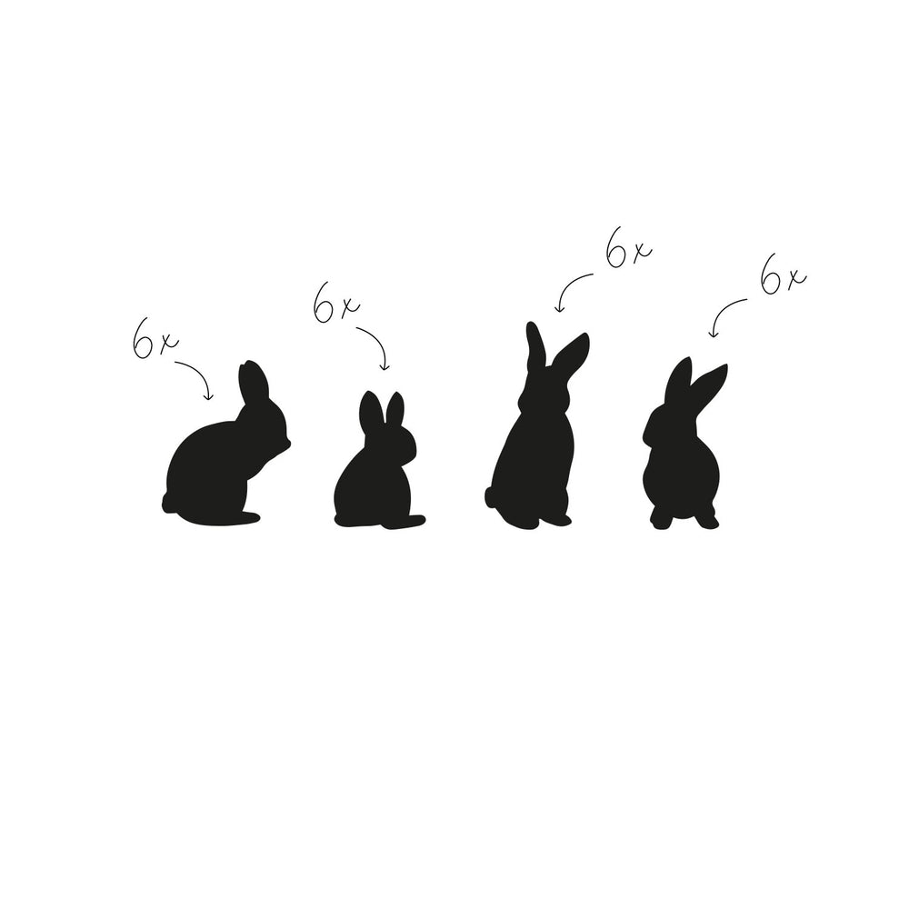 Sticker lapins noir (UE = 6 Pièces)