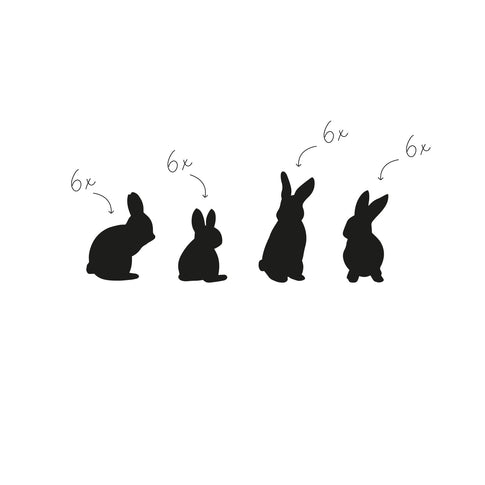 Sticker lapins noir (UE = 6 Pièces)